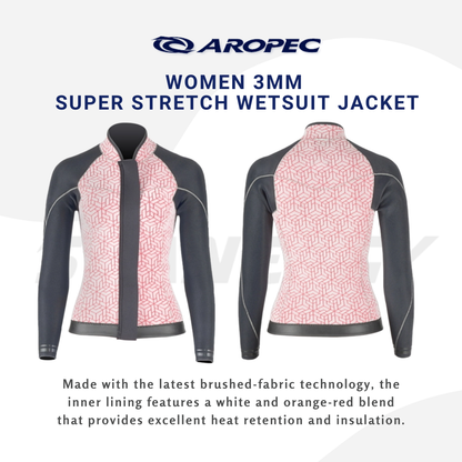 Aropec Women 3mm Super Stretch Wetsuit Jacket