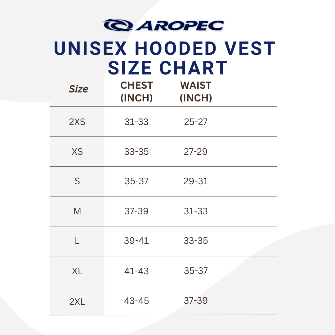 Aropec Unisex 2.5mm Neoprene Warmbase Zip Hooded Vest