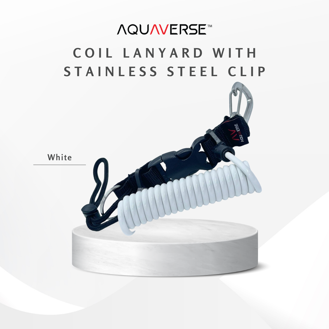 Camera Coil Lanyard With Stainless Steel Clip