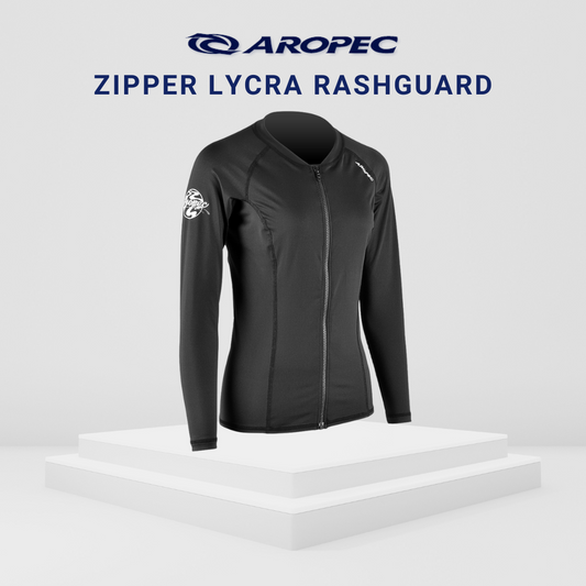 Aropec Women Lycra Zipper Rash Guard