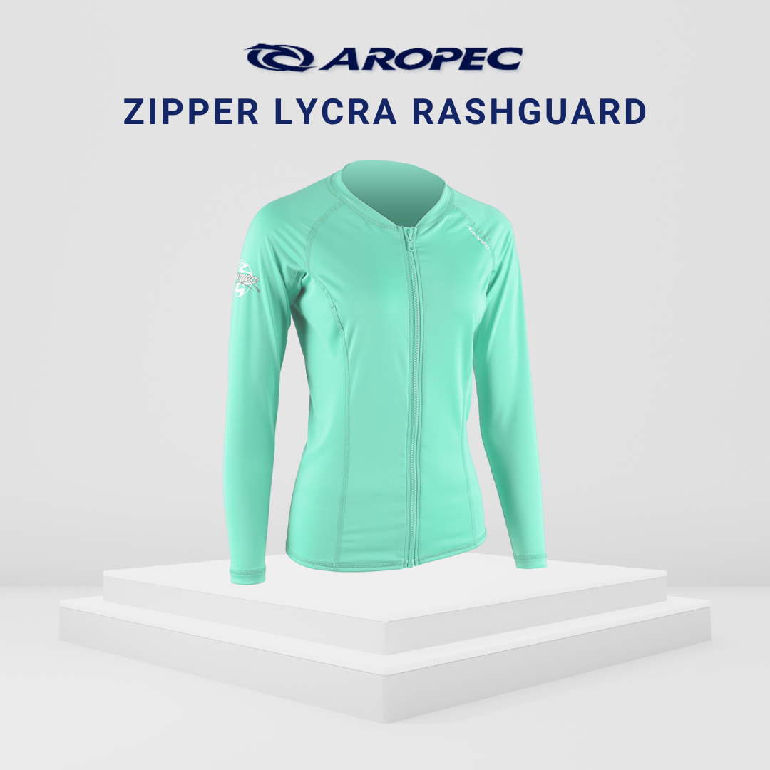 Aropec Women Lycra Zipper Rash Guard