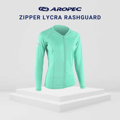 Aropec Women Lycra Zipper Rash Guard