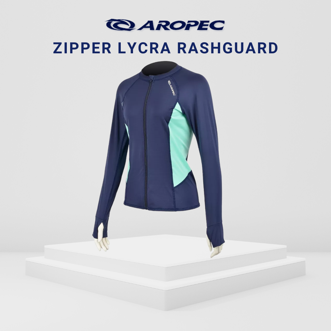 Aropec Women Lycra Zipper Rash Guard